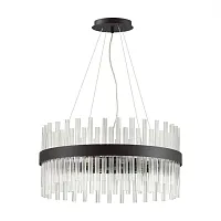 Люстра подвесная Noriko 5272/6 Lumion прозрачная на 6 ламп, основание чёрное в стиле современный Люстра подвесная Noriko 5272/6 Lumion прозрачная на 6 ламп, основание чёрное в стиле современный